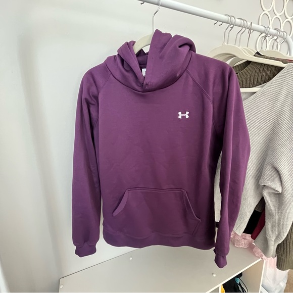 🩷UNDER ARMOUR WOMENS PURPLE HOODIE SWEATSHIRT WORKOUT SIZE MEDIUM - Picture 9 of 10
